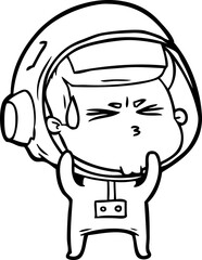 Obraz premium cartoon stressed astronaut