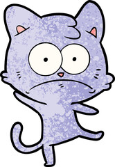 cartoon nervous cat