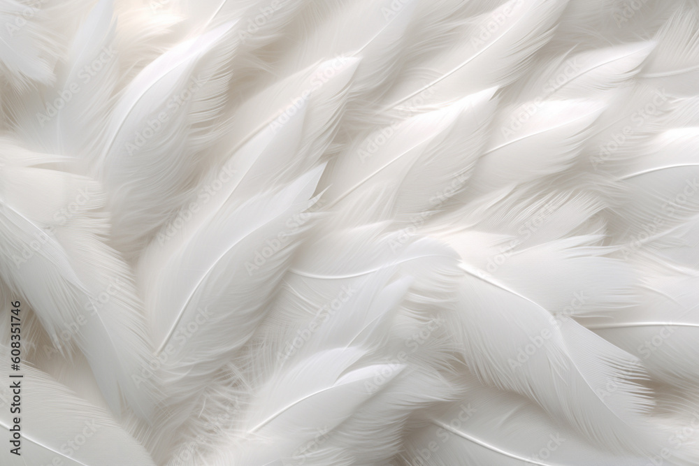 Poster A minimalist feather background pattern texture, with soft and muted tones, creating a soothing and elegant aesthetic. Generative AI technology.