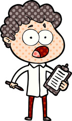 cartoon man gasping in surprise