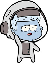 cartoon tired astronaut