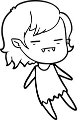 Obraz premium cartoon undead vampire girl flying