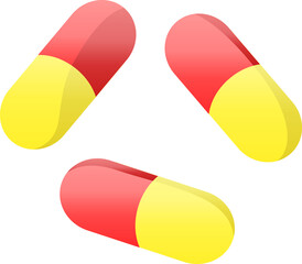 Flat colour illustration of some medical pills