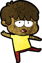 Fototapeta premium cartoon exhausted boy
