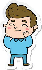 sticker of a happy cartoon man
