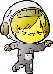 angry cartoon space girl