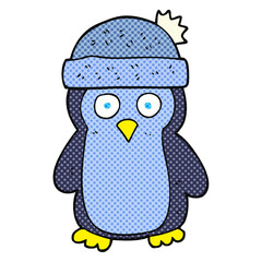 freehand drawn cartoon penguin