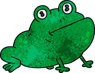 hand drawn quirky cartoon frog