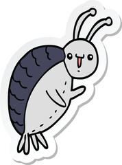 sticker of a cartoon beetle