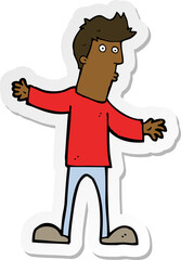 sticker of a cartoon curious man
