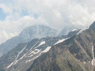 Beautiful montane landscape. Alpine climbing. Sunset in the mountains. The Tsautsasus is a region spanning Europe and Asia. Elbrus region. Mountains landscape. oetztal alps, tyrol, austria, europe