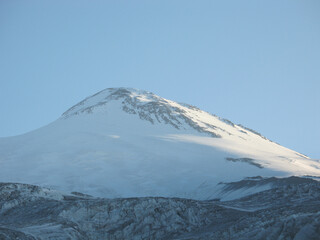peaks of mount Elbrus. view from the North