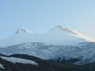 peaks of mount Elbrus. view from the North