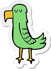 sticker of a cartoon parrot