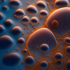 abstract background with blue and orange bubbles