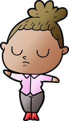 Fototapeta premium cartoon calm woman