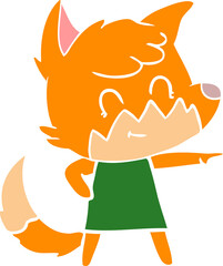 flat color style cartoon friendly fox