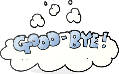 freehand drawn cartoon good-bye symbol