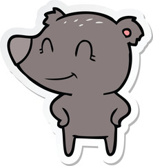 sticker of a friendly bear with hands on hips
