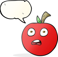 freehand drawn speech bubble cartoon tomato