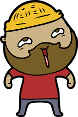 Obraz premium cartoon happy bearded man