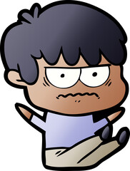 Obraz premium annoyed cartoon boy