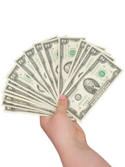 Girl Holding Numerous Two Dollar Bills