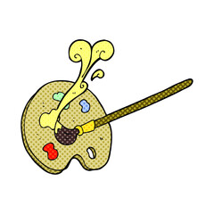 freehand drawn cartoon artist palette