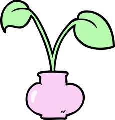 cartoon house plant