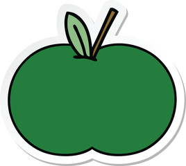 sticker of a cute cartoon juicy apple