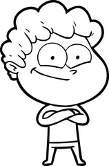 cartoon happy man
