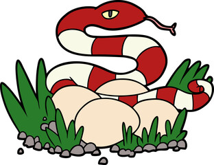 cartoon snake in nest