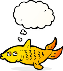 cartoon fish with thought bubble