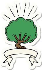 sticker of a tattoo style tree
