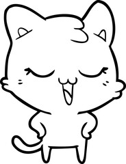 happy cartoon cat