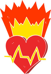 flat color illustration of heart rate