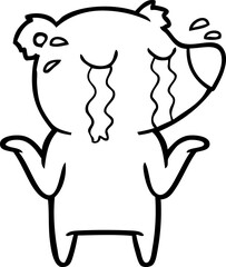 cartoon crying bear