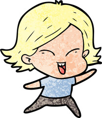 Obraz premium happy cartoon girl