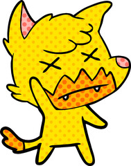 dead fox cartoon character