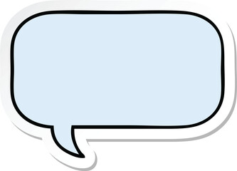 sticker of a cute cartoon speech bubble