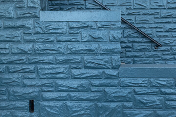 Blue wall house front stair