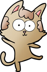 happy cartoon cat dancing