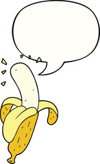cartoon banana with speech bubble