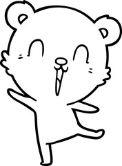happy cartoon polar bear dancing