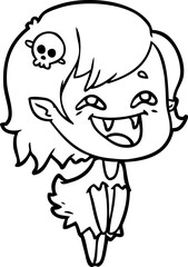 cartoon laughing vampire girl