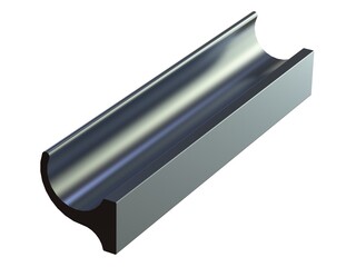 Aluminum Extruded Silver Handle MOD AL-07ft 3D model