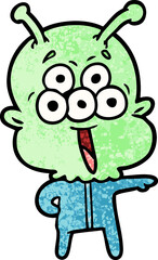 happy cartoon alien