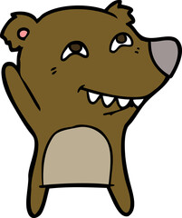 cartoon bear showing teeth