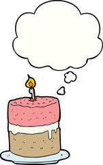 cartoon cake with thought bubble