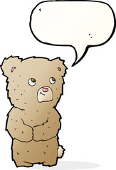 cartoon teddy bear with speech bubble